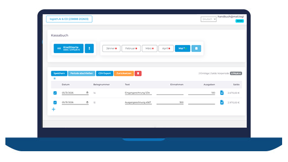 Logisth.AI Kundenportal – Kassabuch