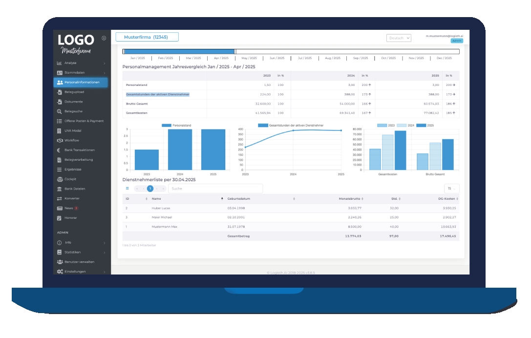 Logisth.AI Personalinformationen